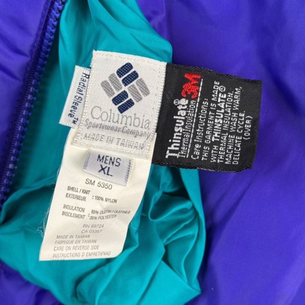 Columbia Sportswear Reversible‎ Jacket Mens XL Purple Teal Thinsulate Warm - Picture 3 of 9
